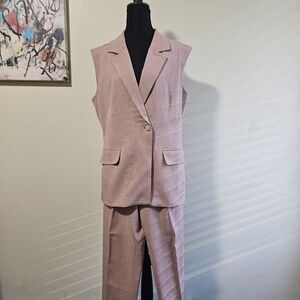 JustFab Sleeveless Blazer Vest – Pink/Blush, Size L (NWT)